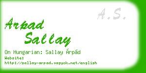 arpad sallay business card